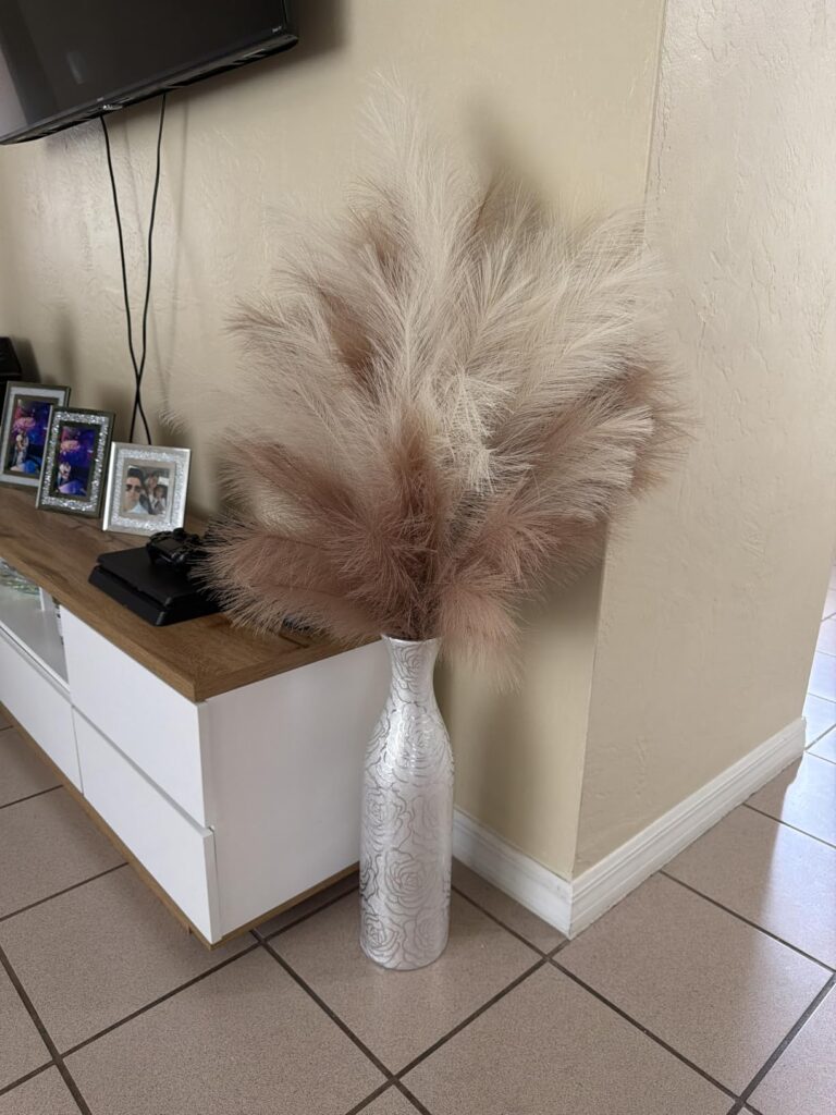 Faux Pampas Grass with Vase