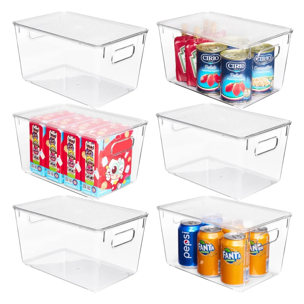Vtopmart Clear Plastic Storage Bins